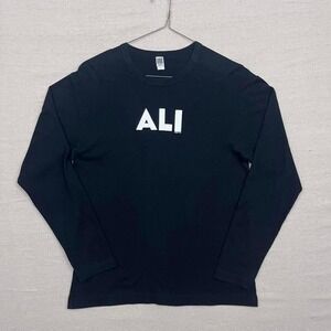 Vintage 2001 Ali Movie Promo Long Sleeve Black Tee Shirt USA Made